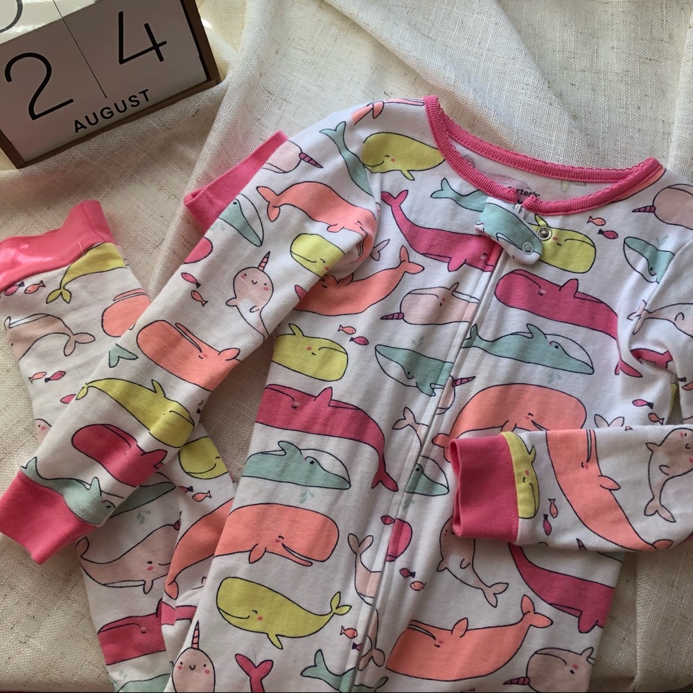 Carter’s Toddler whale print pajamas onesie